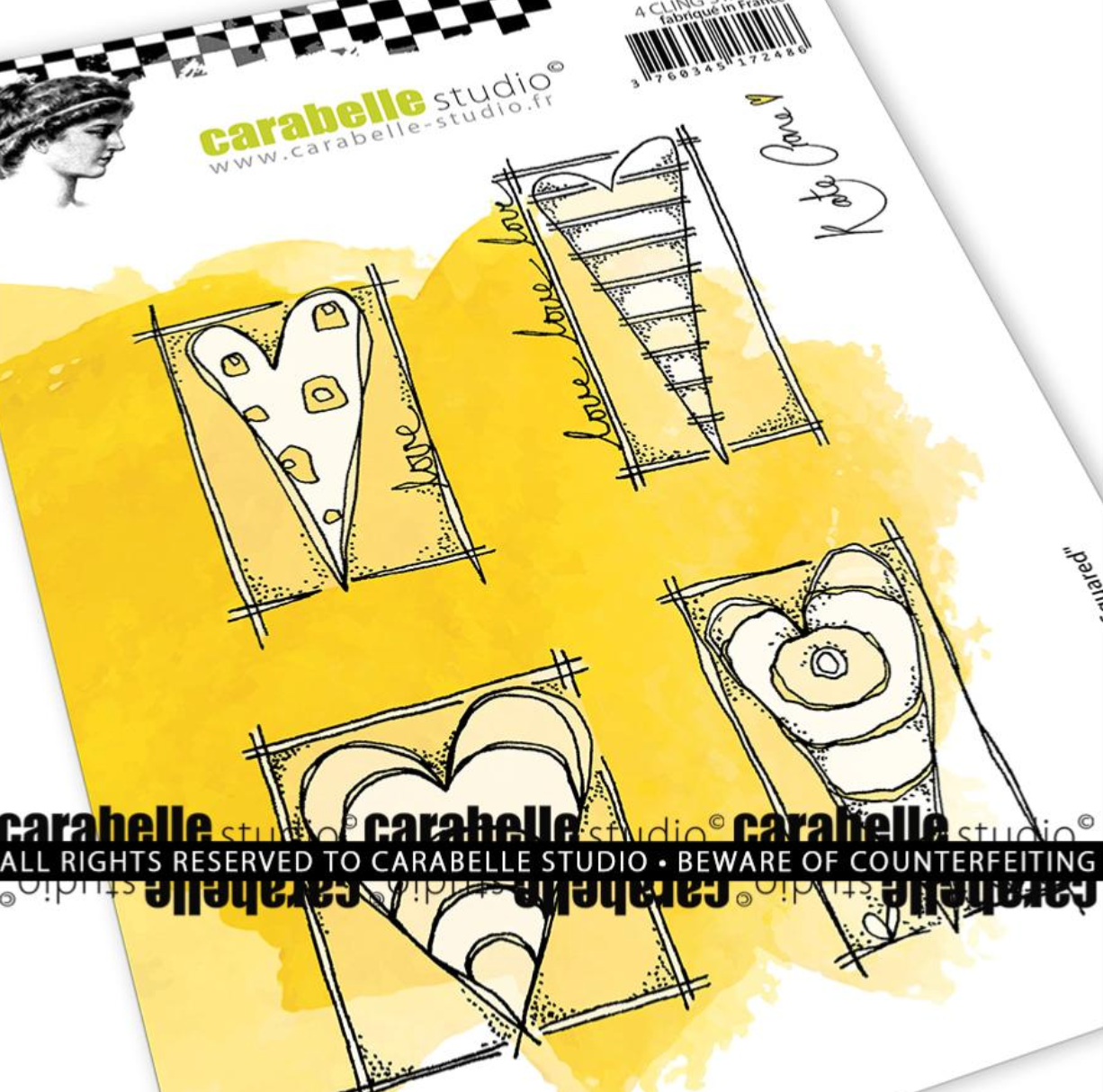 Stamp - Hearts Squared - Kate Crane - Carabelle Studio