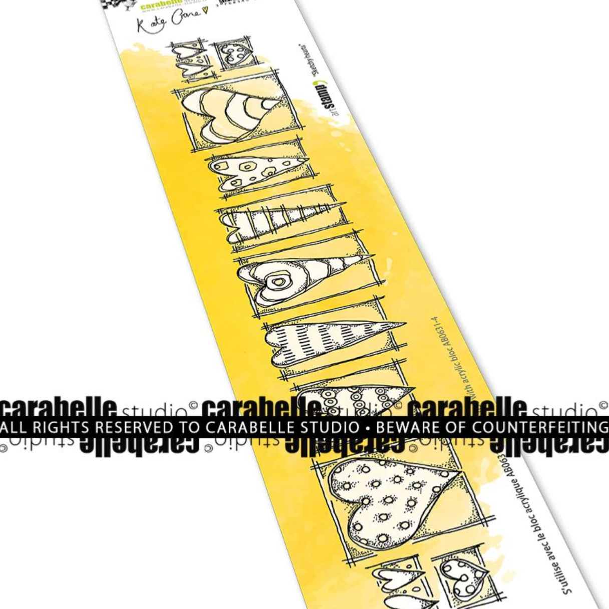 Border Stamp - Sketchy Hearts - Kate Crane - Carabelle Studio