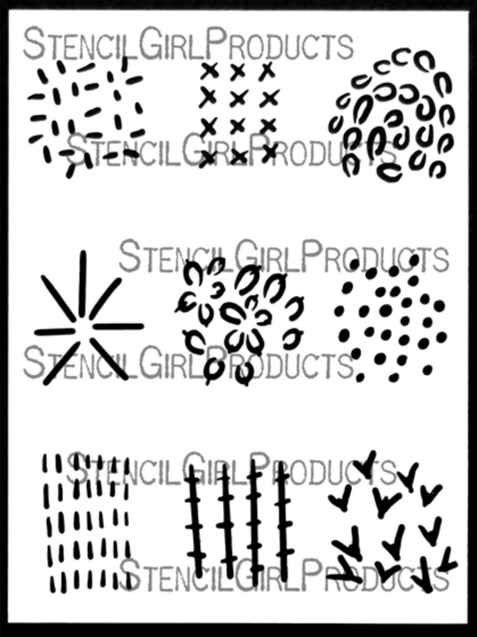 Stencil A4 - Stitch ATC - 9x12 - Stencil Girl