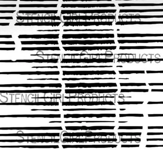 Stencil A4 - Corrugated Lines - 9x12 - Stencil Girl