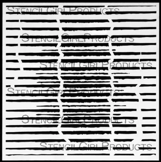 Stencil - Corrugated Lines - 6x6 - Stencil Girl