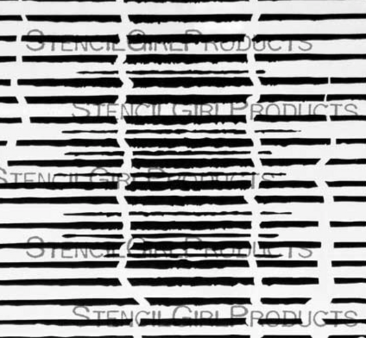Stencil - Corrugated Lines - 6x6 - Stencil Girl