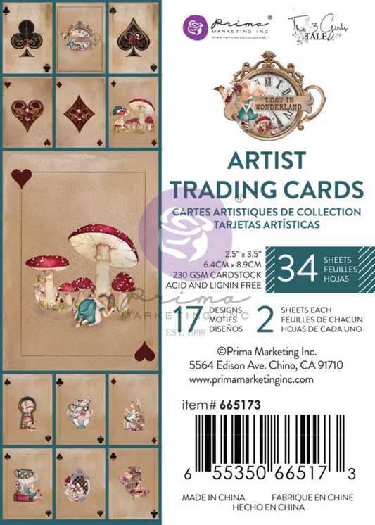Playing Cards - Lost In Wonderland - Prima Marketing - 17 Designs/2 Sheets Each