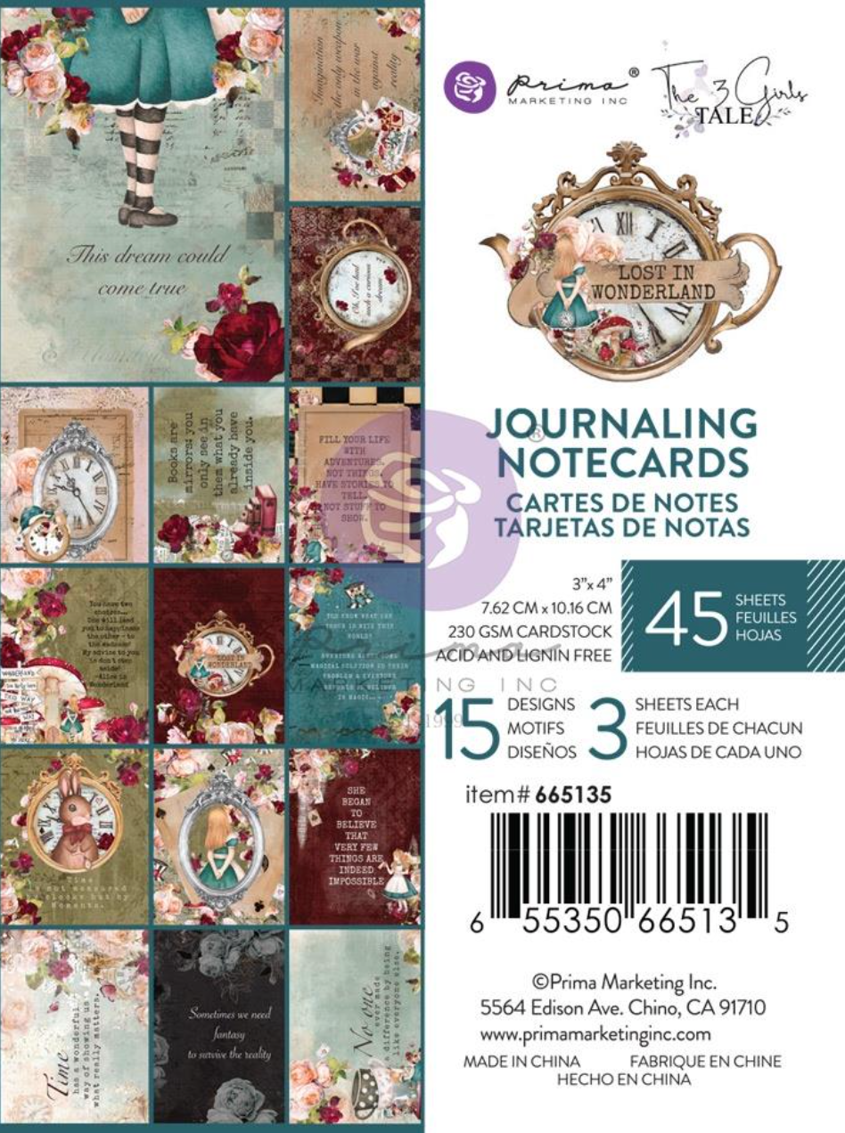 Journaling Cards 3x4 - Lost In Wonderland - Prima Marketing - 45/Pkg