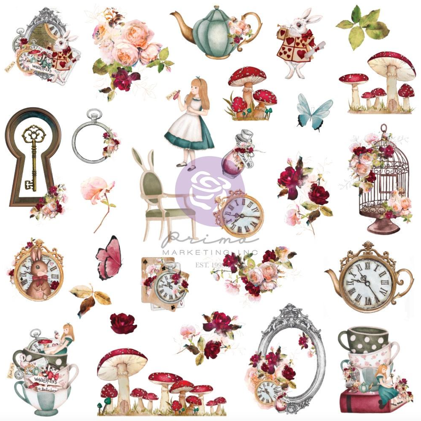 Ephemera - Lost In Wonderland - Prima Marketing - 58/Pkg