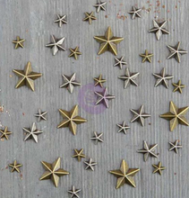 Mini Stars 36/Pkg - Finnabair Mechanicals Metal Embellishments - Prima Marketing