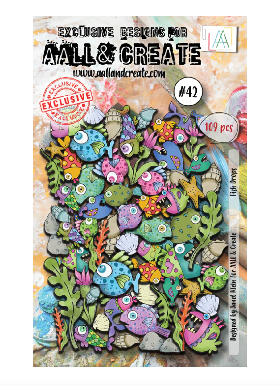Ephemera - A6 - FISH DROPS - AALL and Create - Designer Janet Klein - #42
