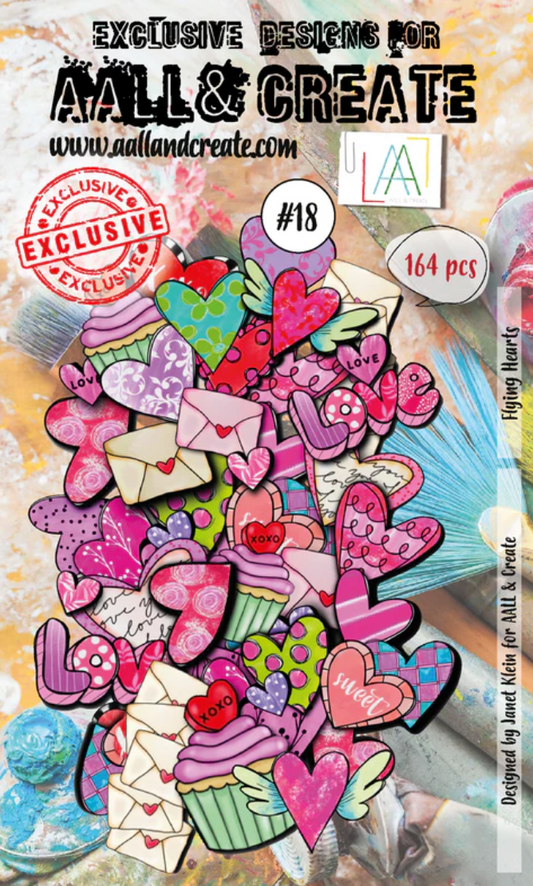 Ephemera - A6 - FLYING HEARTS - AALL and Create - Designer Janet Klein - #18