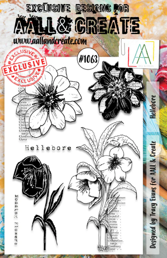 A5 - HELLEBORE - Clear Stamp Set - AALL and Create - Designer Tracy Evans - #1063