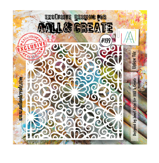 Aall and Create - LISBON TILE - 6x6 - Stencil - Janet Klein - #199