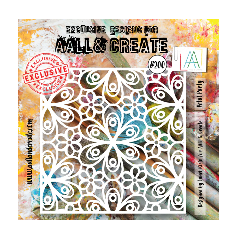 Aall and Create - PETAL PARTY - 6x6 - Stencil - Janet Klein - #200