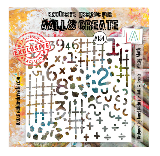Aall and Create - MESSY MATH - 6x6 - Stencil - Janet Klein - #154