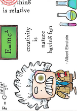 A7 - ALBERT EINSTEIN - Clear Stamp Set - AALL and Create - Janet Klein - #958