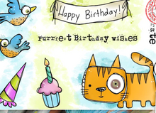 A7 - PURRFECT BIRTHDAY - Clear Stamp - AALL and Create - Janet Klein - #966