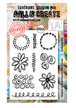 A6 - SCRIBBLEY BITS - Clear Stamp Set - AALL and Create - #1068