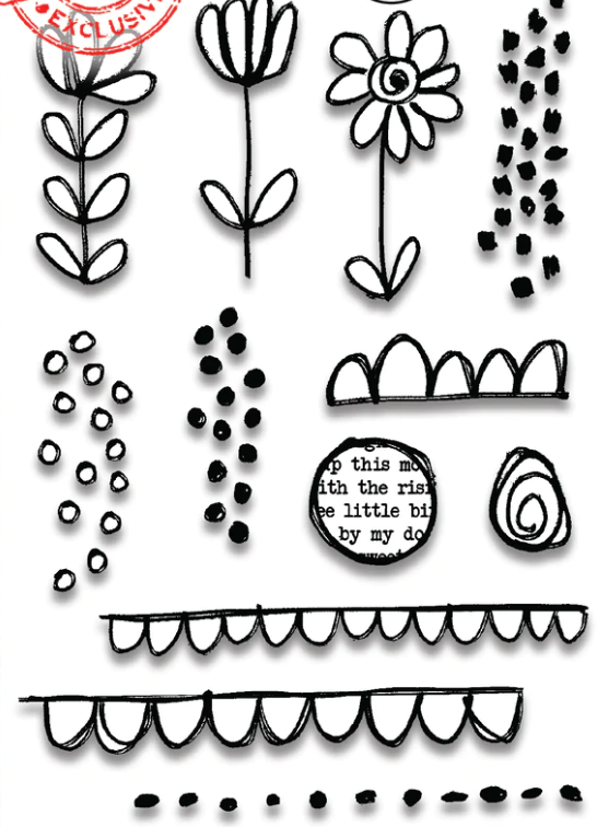 A6 - SKOOL SCRAWLS - Clear Stamp Set - AALL and Create - #1067