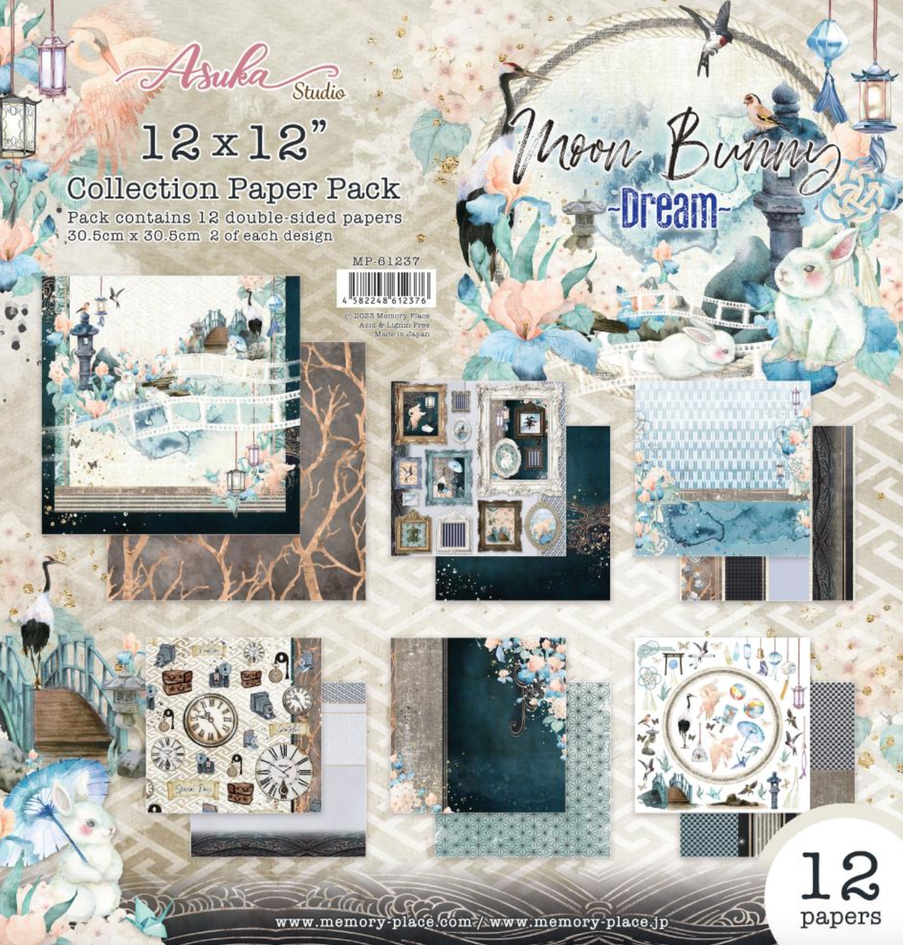 12x12 - Moon Bunny - Dream - Asuka Studio - Double Sided Paper