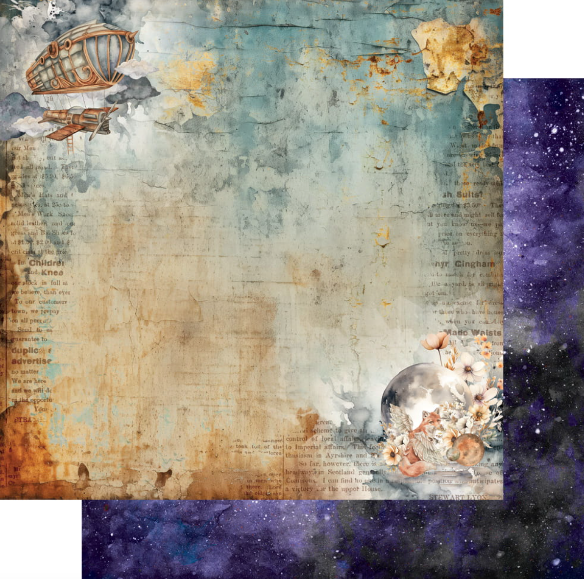 12x12 - Between Worlds - Double Sided Paper - Alchemy Of Art