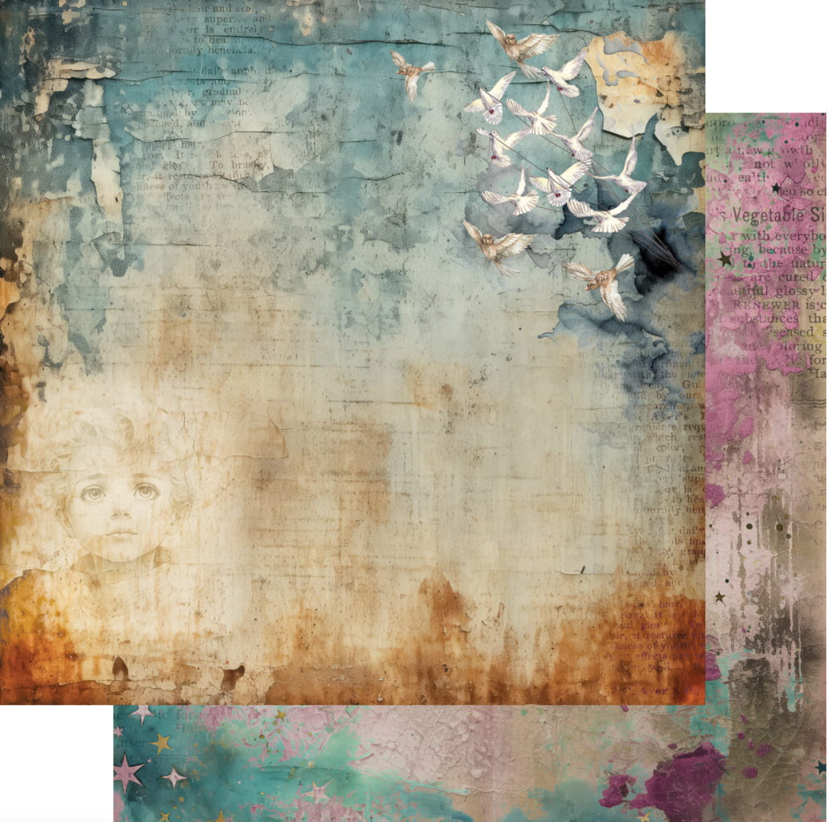 12x12 - Between Worlds - Double Sided Paper - Alchemy Of Art