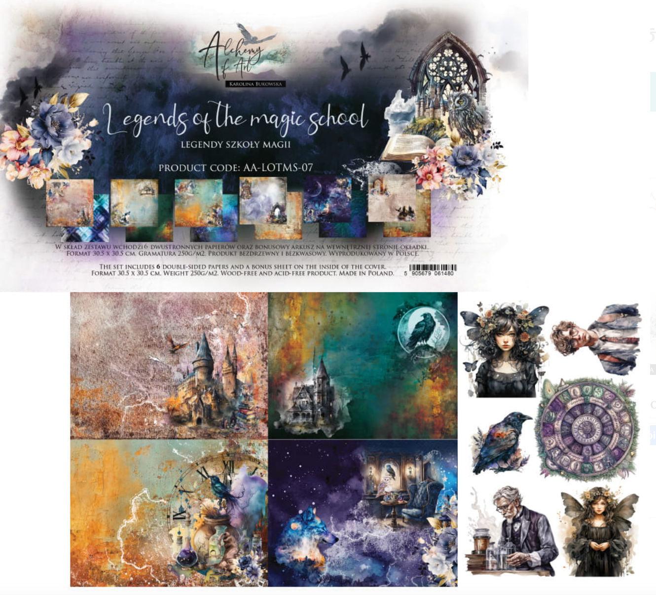 12x12 - Legends Of The Magic School - Double Sided Paper - Alchemy Of Art