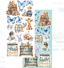 6x12 - Hello Baby - Fussy Cutting Set - Baby Boy - 8 Double Sided Papers - Alchemy Of Art