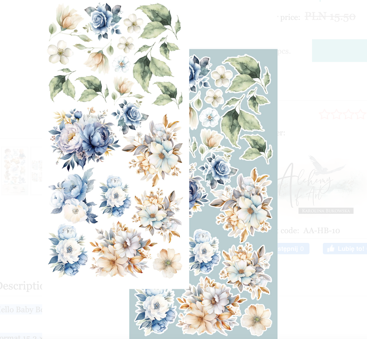 6x12 - Hello Baby - Fussy Cutting Set - Baby Boy - 8 Double Sided Papers - Alchemy Of Art