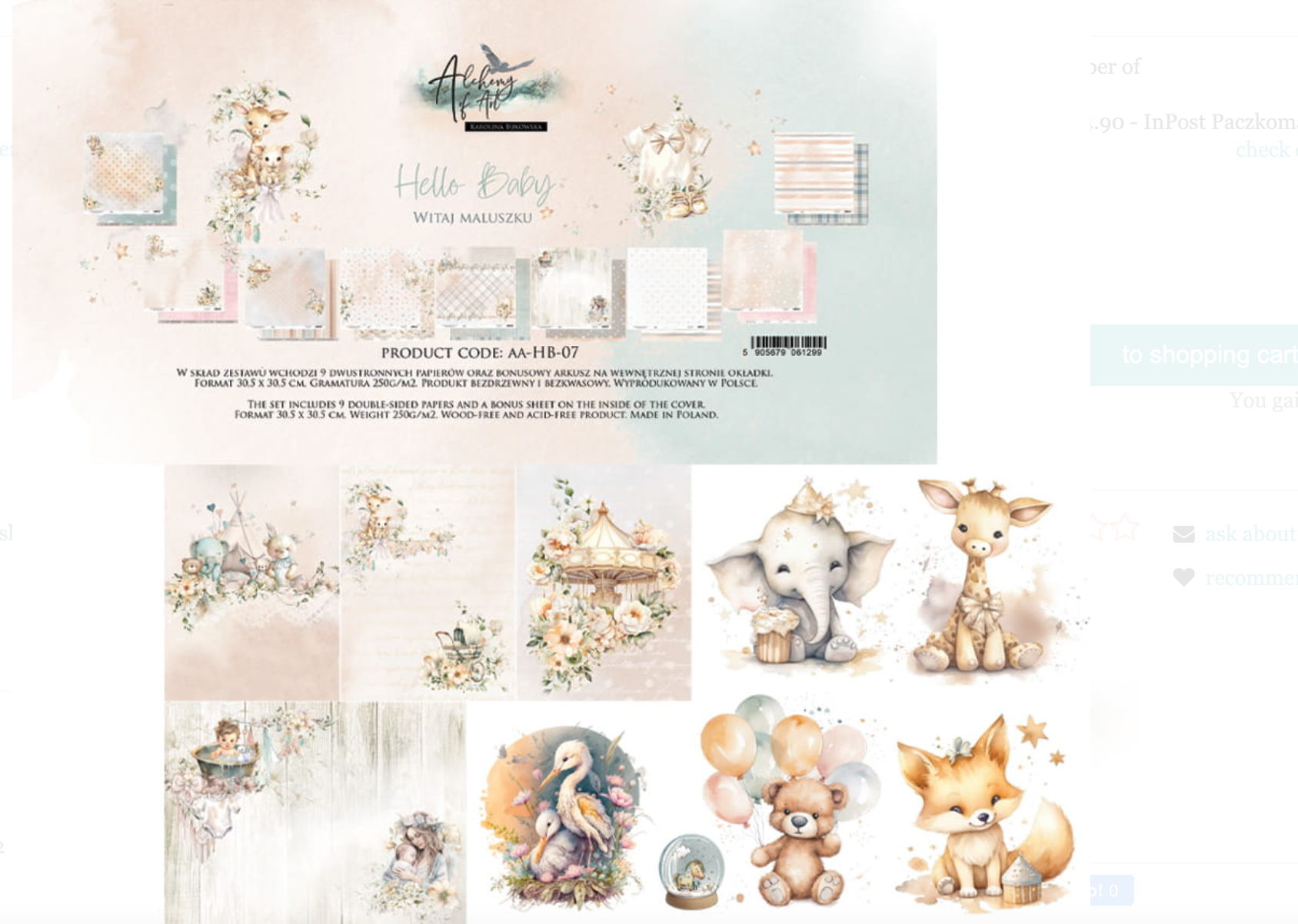 12x12 - Hello Baby - Double Sided Paper - Alchemy Of Art