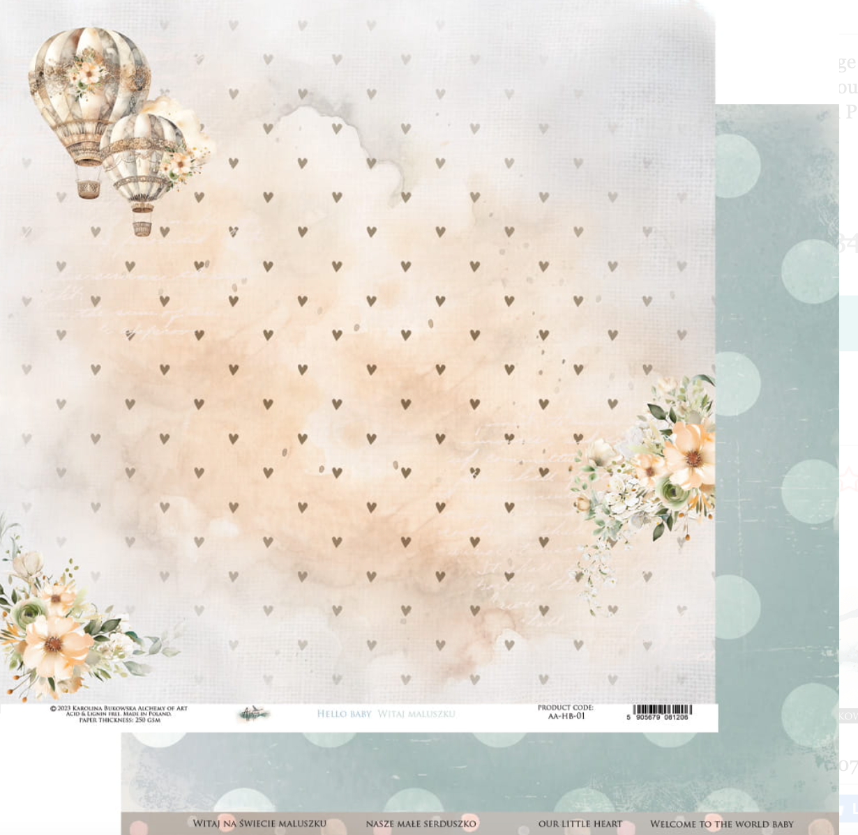 12x12 - Hello Baby - Double Sided Paper - Alchemy Of Art