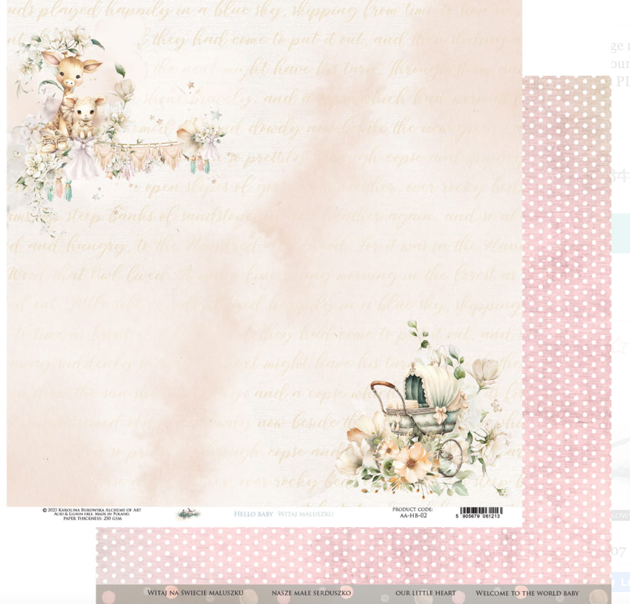 12x12 - Hello Baby - Double Sided Paper - Alchemy Of Art