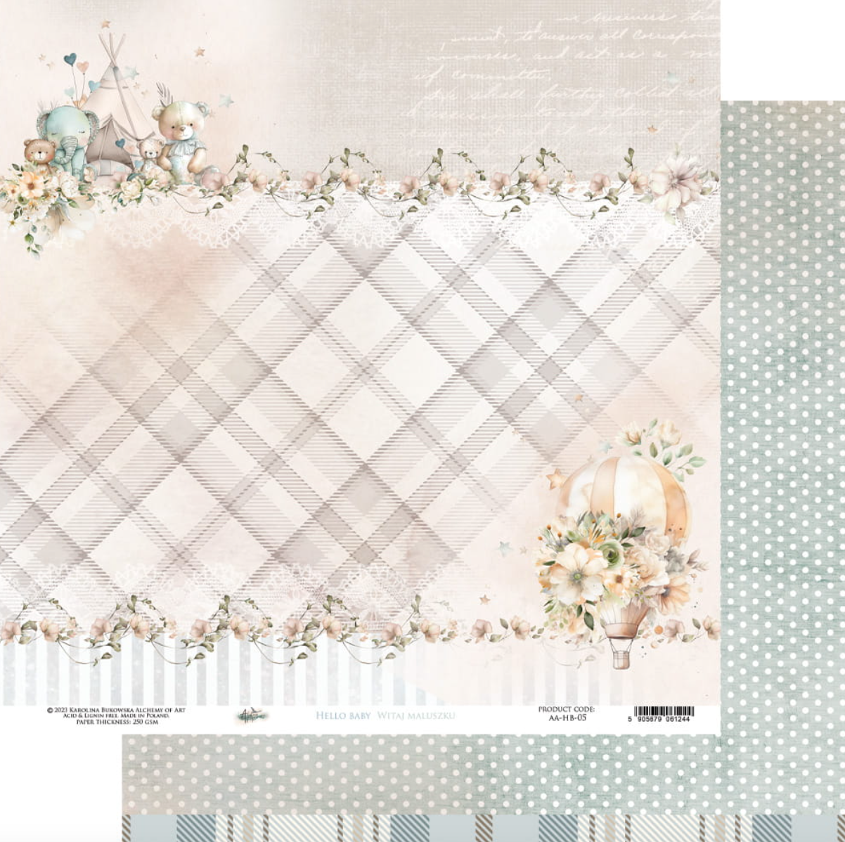 12x12 - Hello Baby - Double Sided Paper - Alchemy Of Art