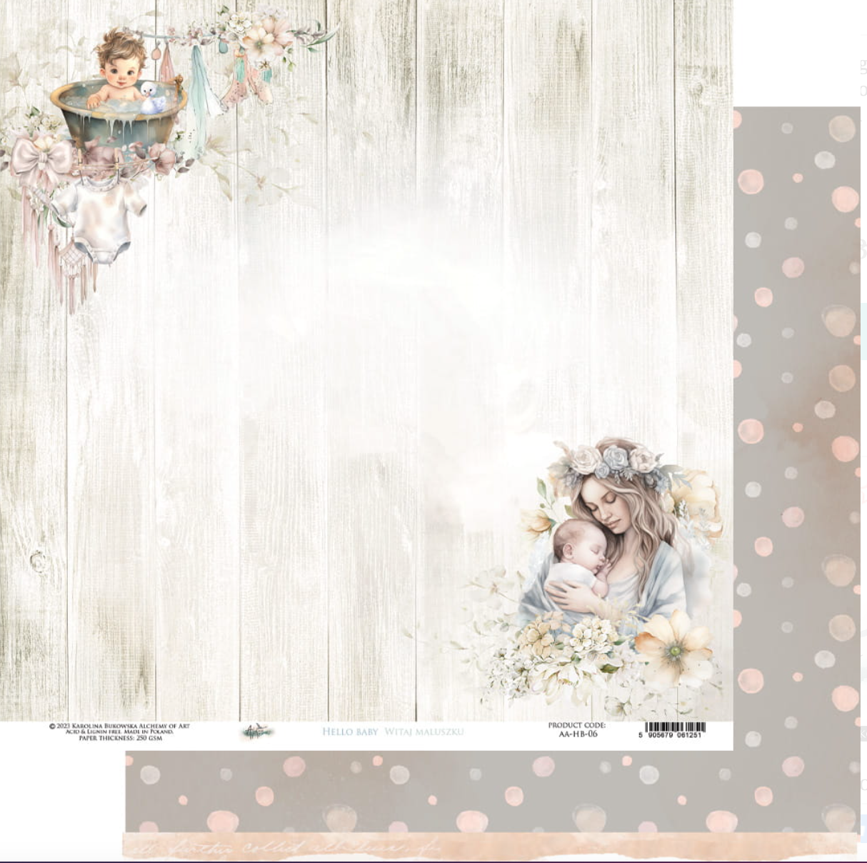 12x12 - Hello Baby - Double Sided Paper - Alchemy Of Art