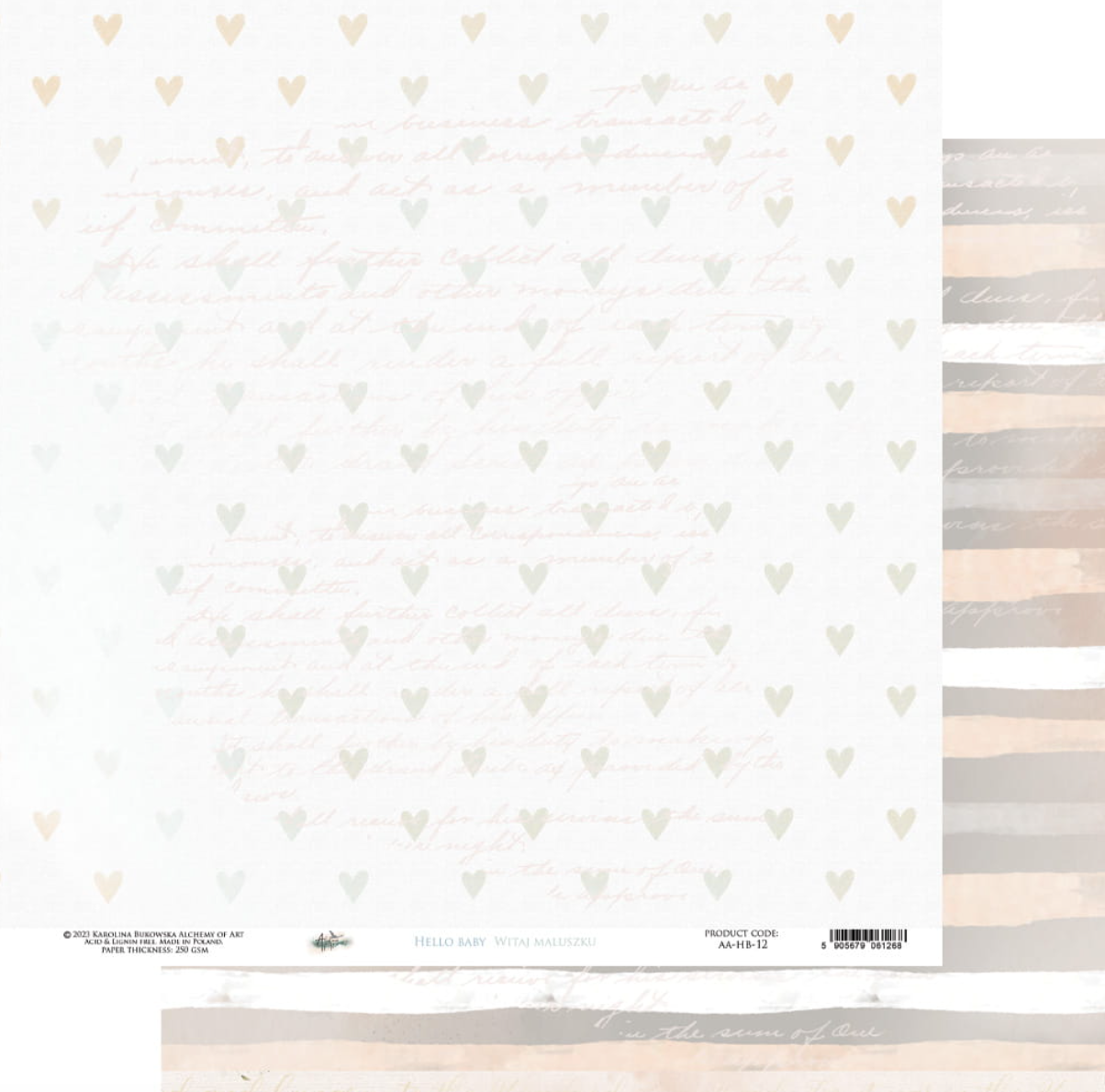 12x12 - Hello Baby - Double Sided Paper - Alchemy Of Art