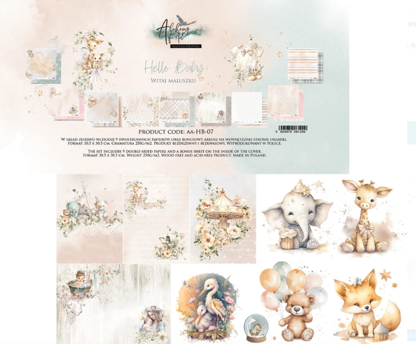 12x12 - Hello Baby - Double Sided Paper - Alchemy Of Art