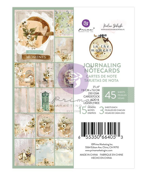 3x4 Journaling Cards - In The Moment - Prima Marketing - Double Sided Paper Pad - 45/Pkg