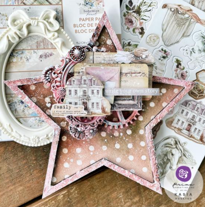 6x6 Paper Pad - Bohemian Heart - Prima Marketing - Double Sided Paper - 26/Pkg