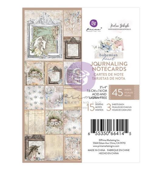 3x4 Journaling Cards - Bohemian Heart - Prima Marketing - 45/Pkg