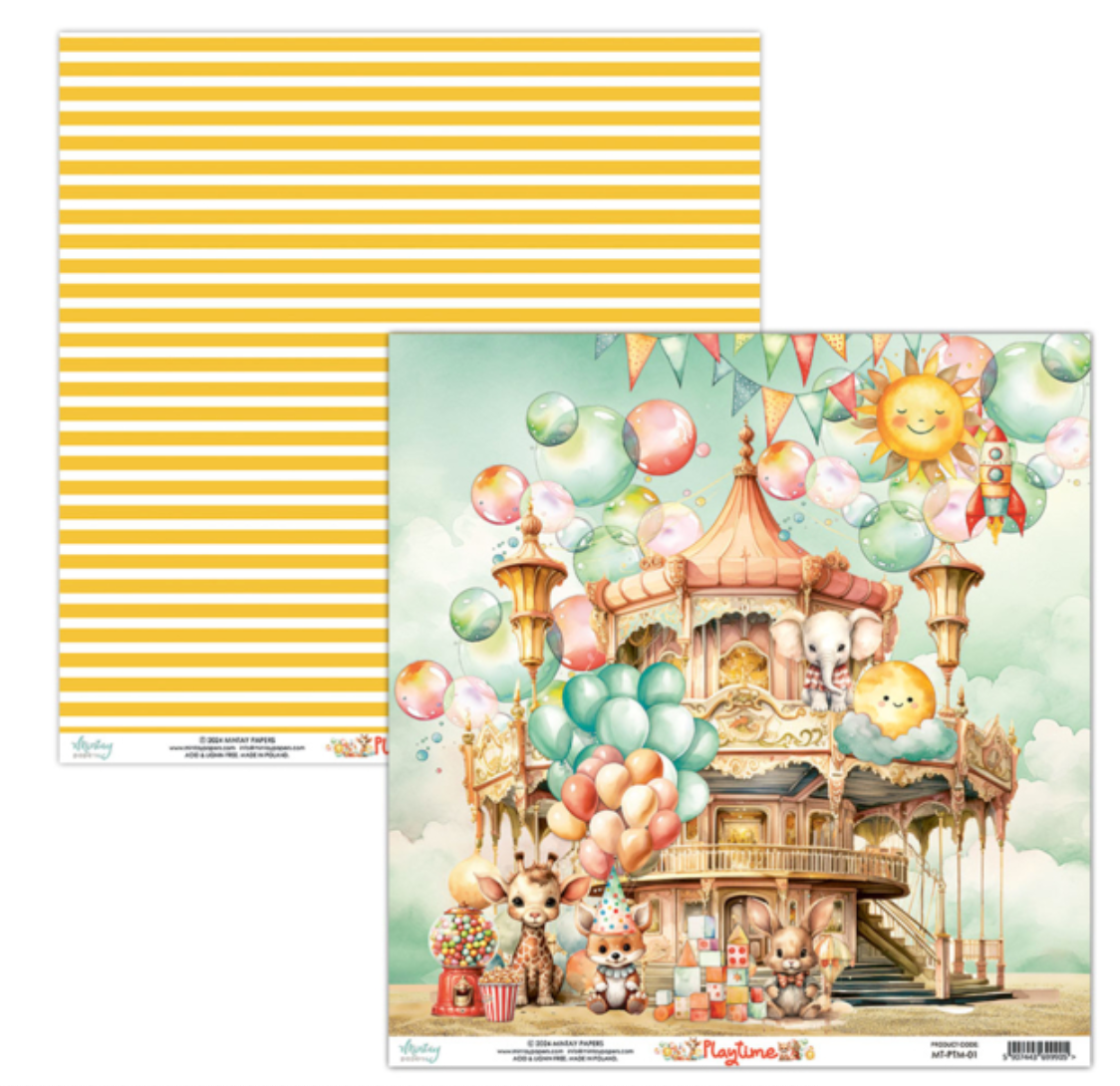 Mintay Papers - Playtime - 12x12 - Double Sided - Scrapbook Papers