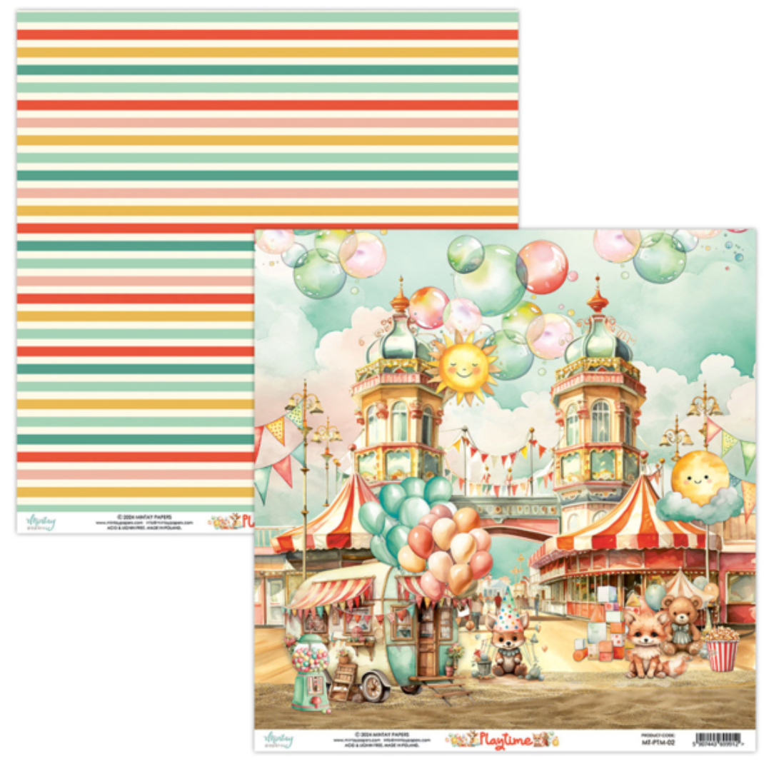 Mintay Papers - Playtime - 12x12 - Double Sided - Scrapbook Papers