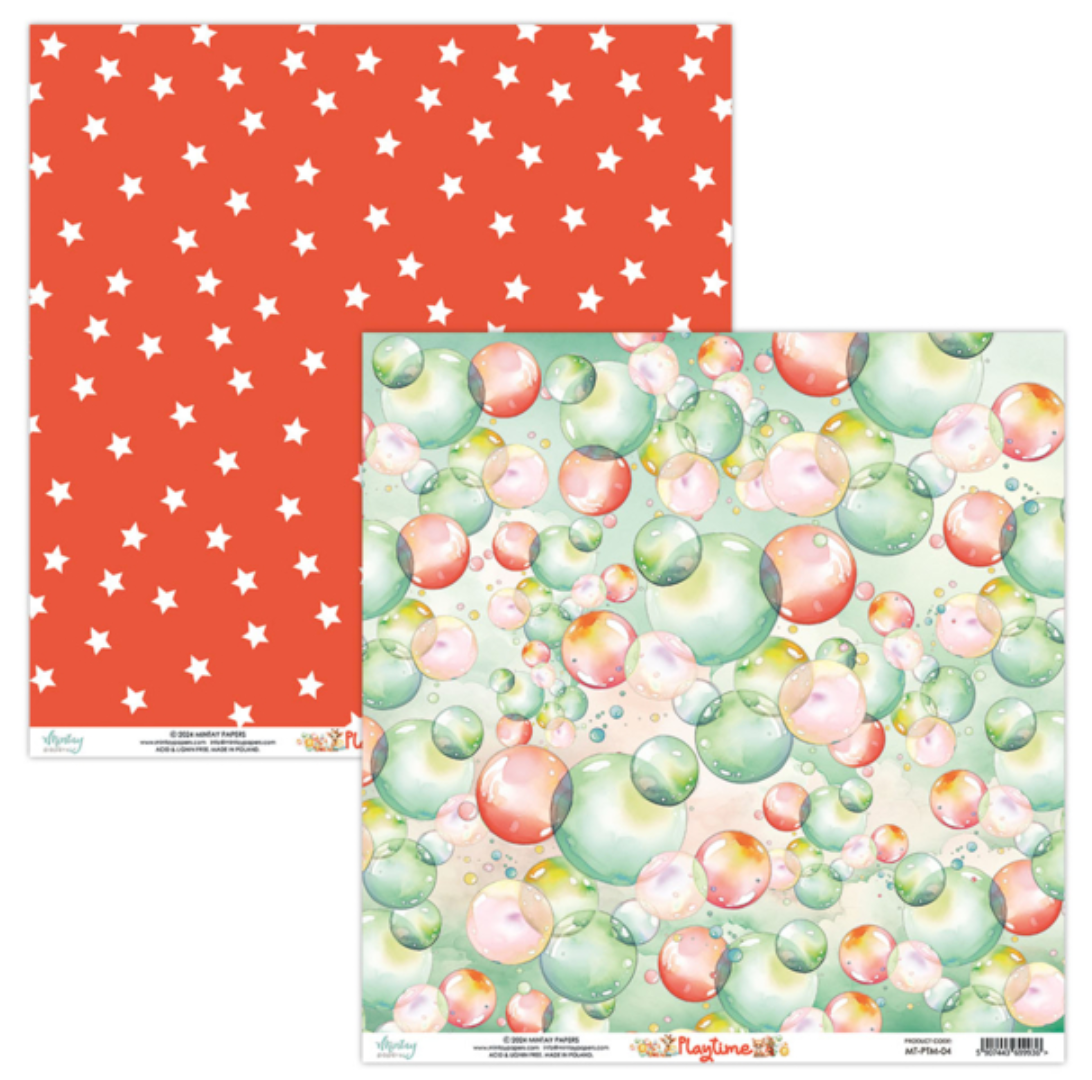 Two Sided Design Paper Mintay Papers - Playtime - 12x12 - Double Sided - Scrapbook Papers