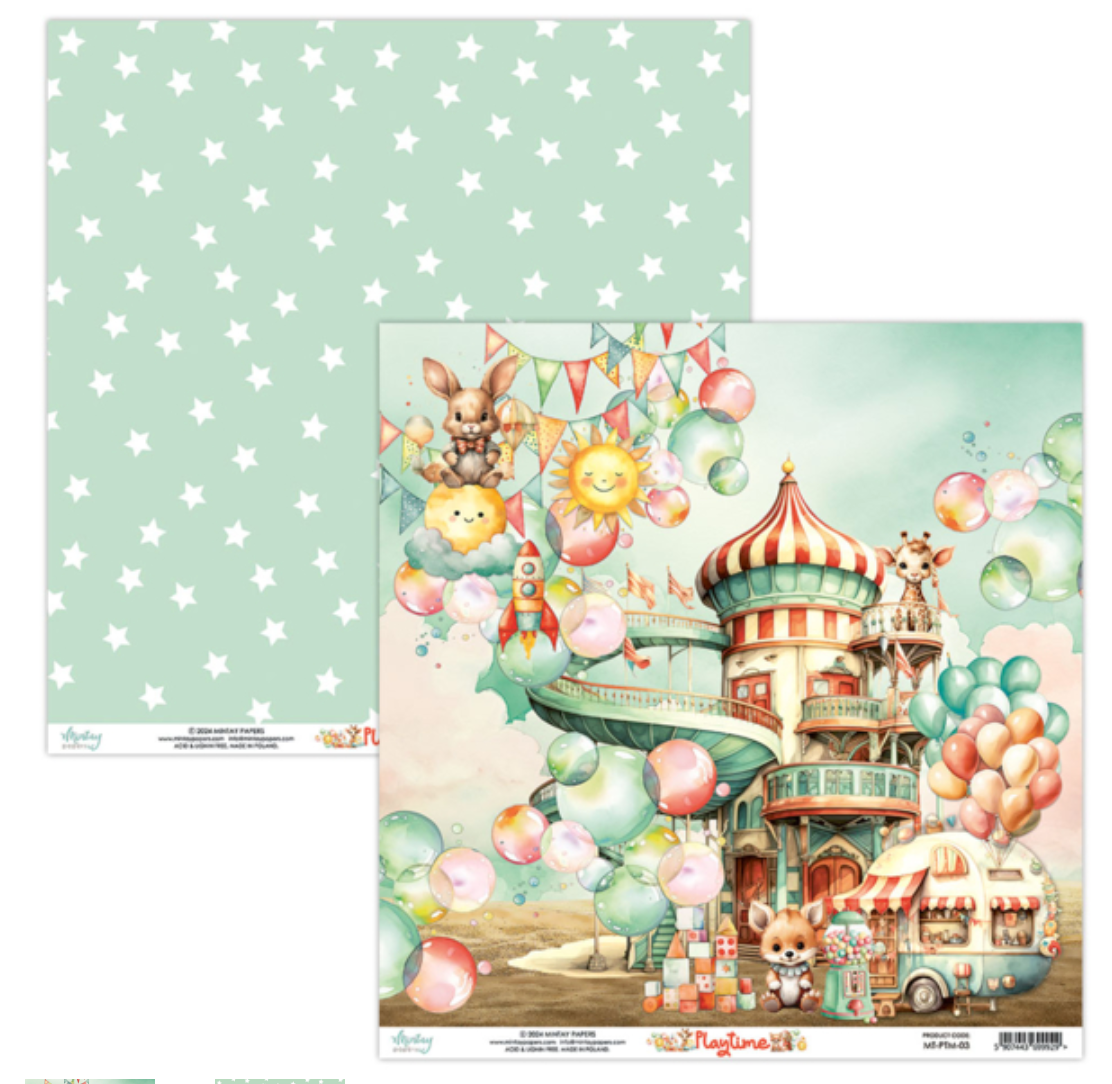Mintay Papers - Playtime - 6x6 - Double Sided - Scrapbook Papers