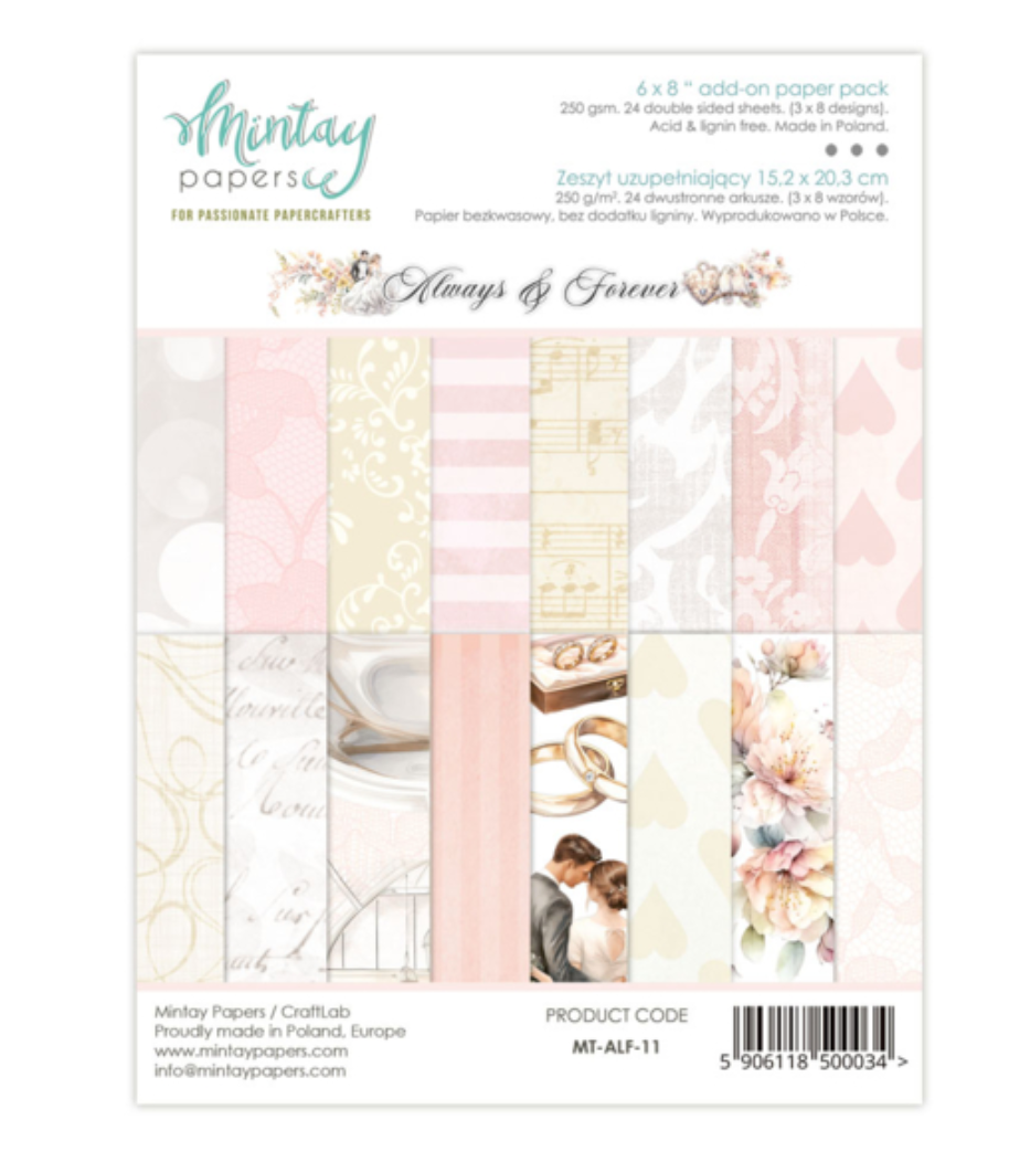 Mintay Papers - Always and Forever - Add on Paper - 6x8 - Double Sided