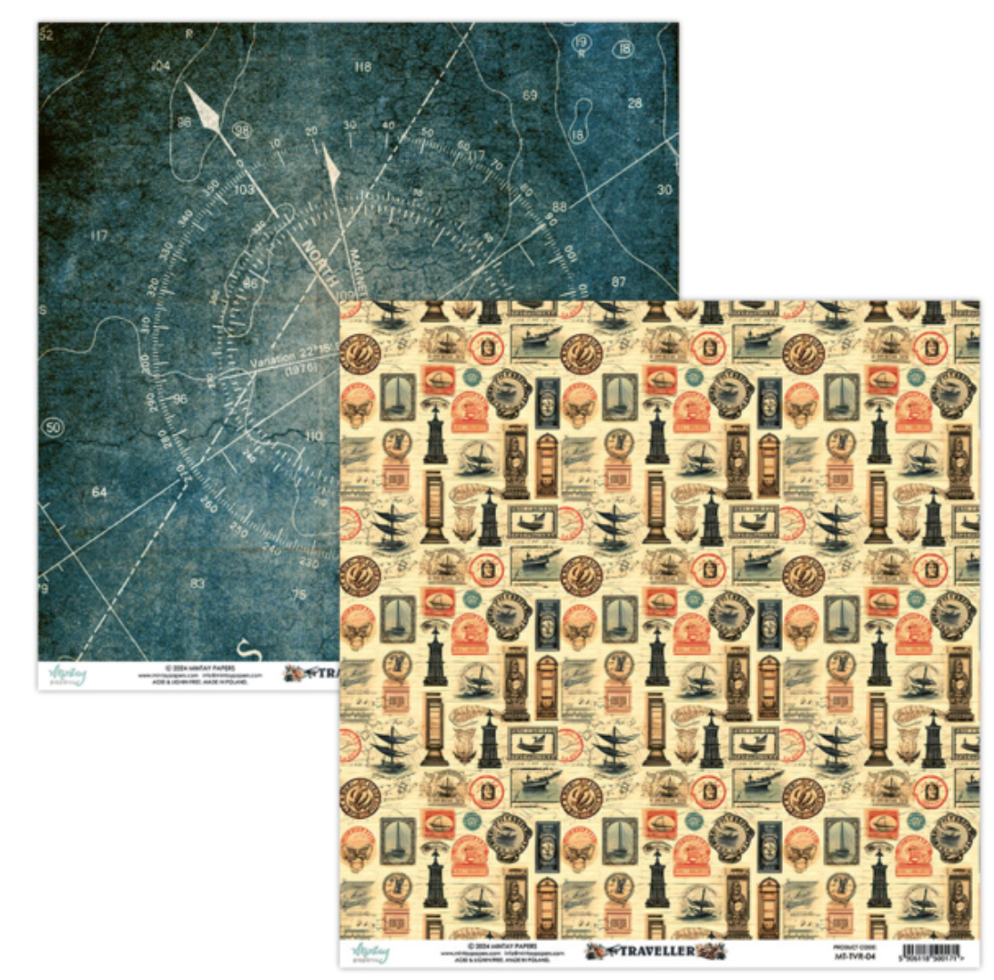 Mintay Papers - Traveller - 12x12 - Double Sided - Scrapbook Papers