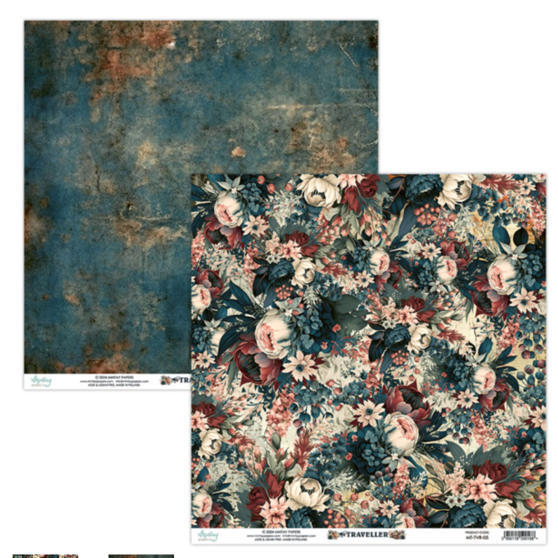Two Sided Design Paper Mintay Papers - Traveller - 6x6 - Double Sided - Scrapbook Papers