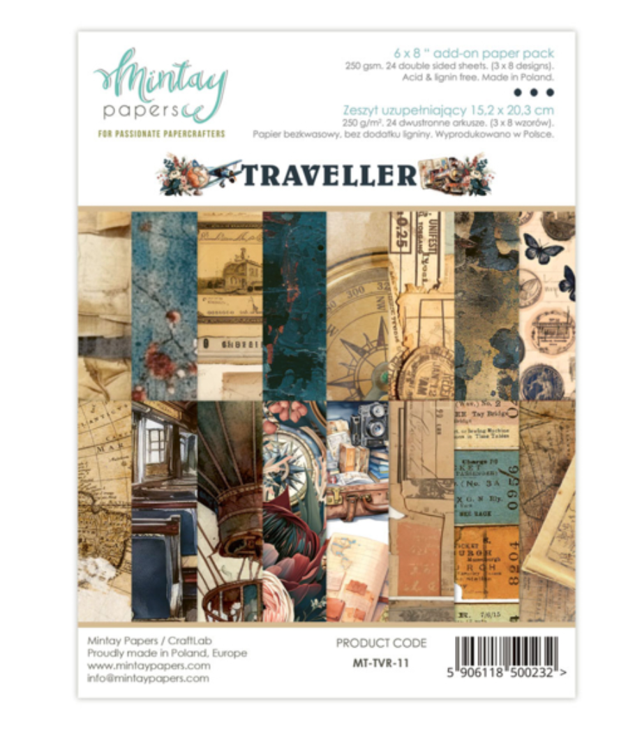 Mintay Papers - Traveller - Add on Paper Pad - 6x8 - Double Sided