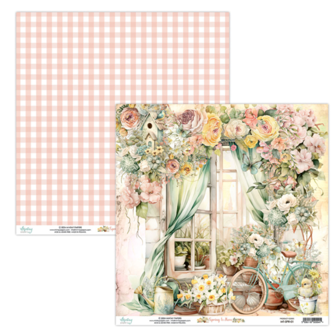 Mintay Papers - Spring Is Here - 6x6 - Double Sided - Scrapbook Papers