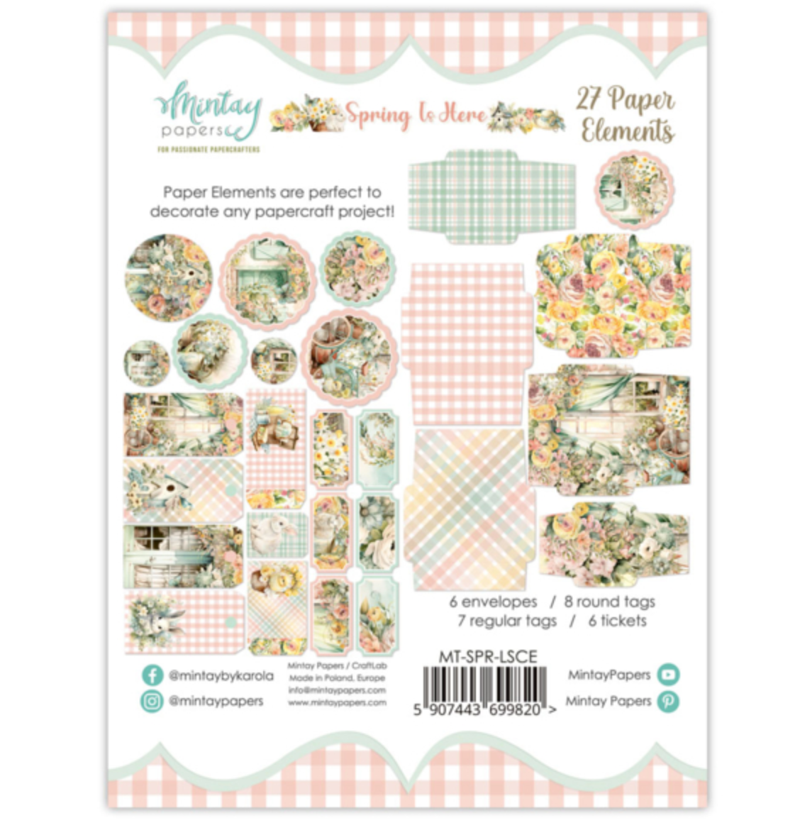 Mintay Papers - Spring Is Here - Paper Elements - 27 PCS