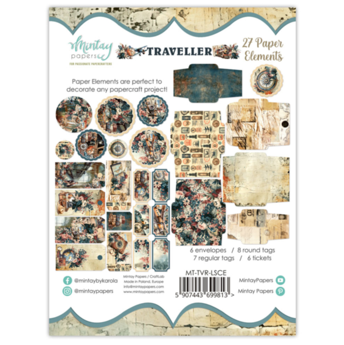 Mintay Papers - Traveller - Paper Elements - 27 PCS