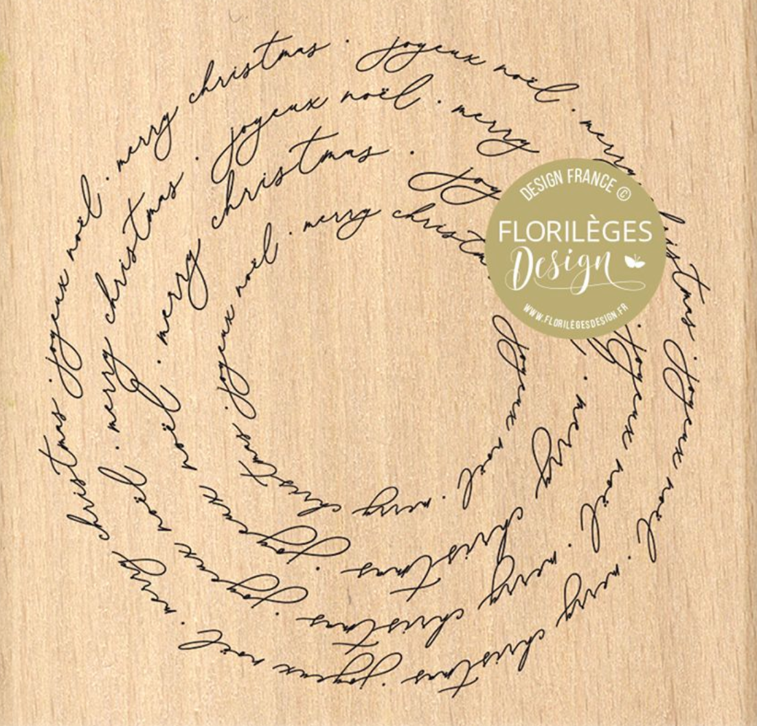 Christmas Round - Wooden Mount Rubber Stamp - Florilèges Design