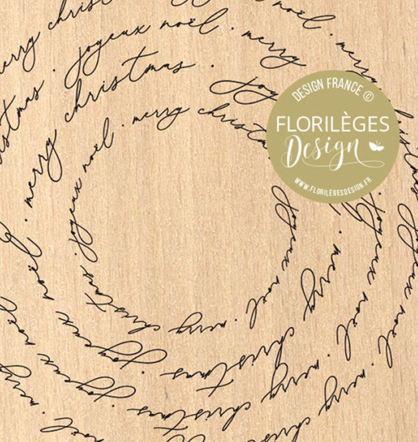 Christmas Round - Wooden Mount Rubber Stamp - Florilèges Design