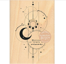 Lunar Time - Wooden Stamp - 4x6 Inch - Florilèges Design